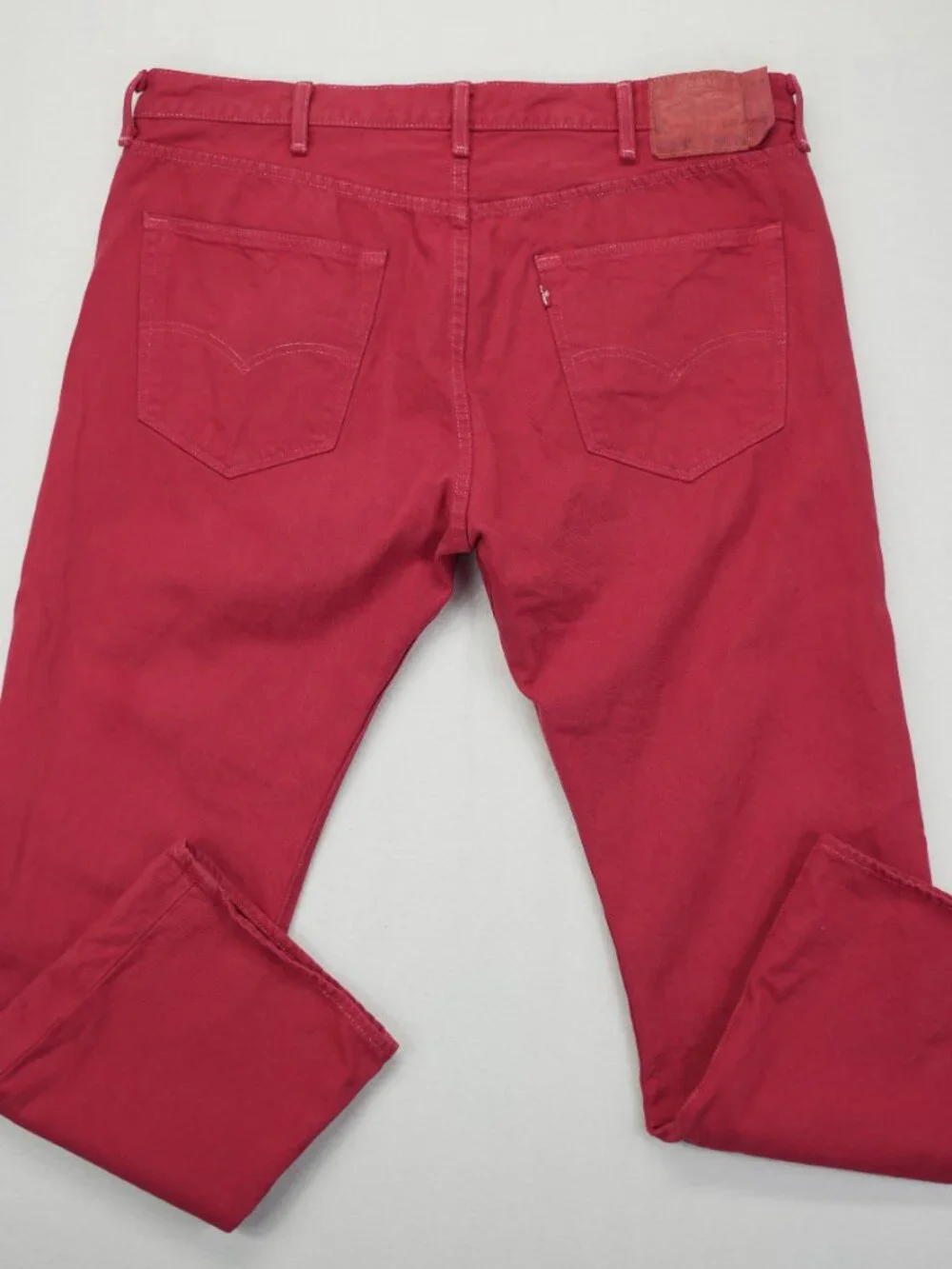 Levi's 501‎ Jeans Mens Size 40x30 Bright Red Button Fly Straight Leg Streetwear